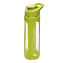 Eco-friendly Glass Protein Shaker Water Bottle with Silicon Sleeve Glass Water Bottle 1000ml